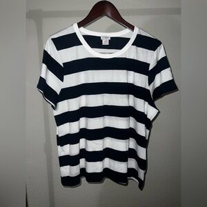 NWT J.Crew Navy & White Stripe Tee • XL • Parisian Chic